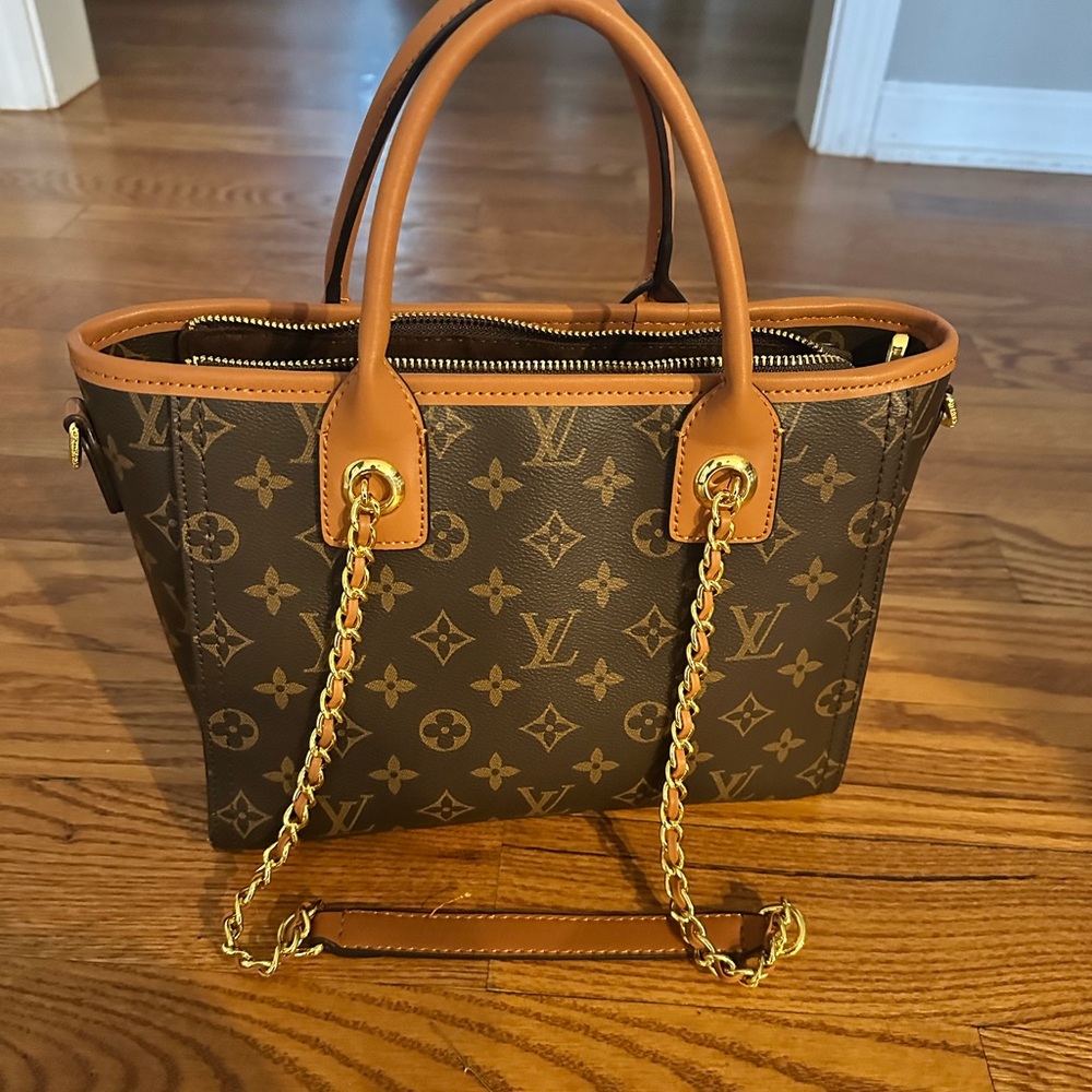 Brown Designer Inspired Tote Bag